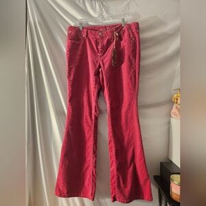 Arizona Jean Co. Pants‎ Womens Juniors Sz 17 Corduroy Flared Leg Pink